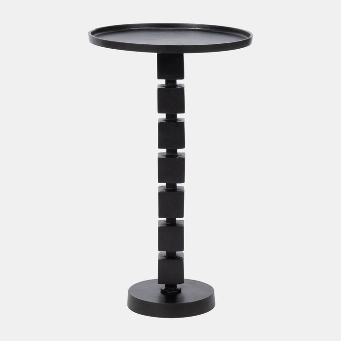 26" Aluminum Stacked Cube Accent Table, Black - 18359-02