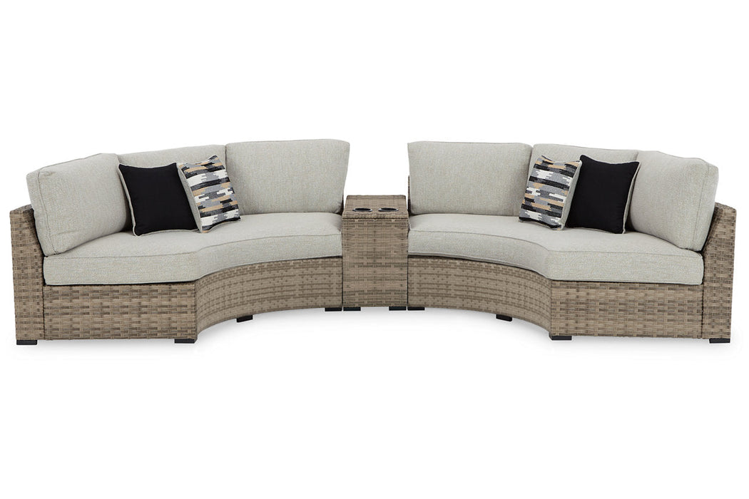 Calworth Beige 3-Piece Outdoor Sectional -  Ashley - Luna Furniture