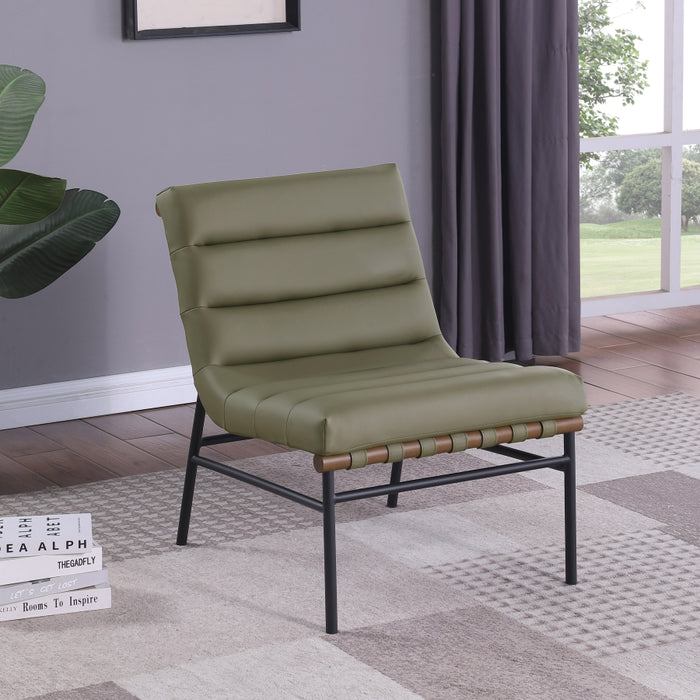 Burke Vegan Leather Accent Chair Olive - 416Olive