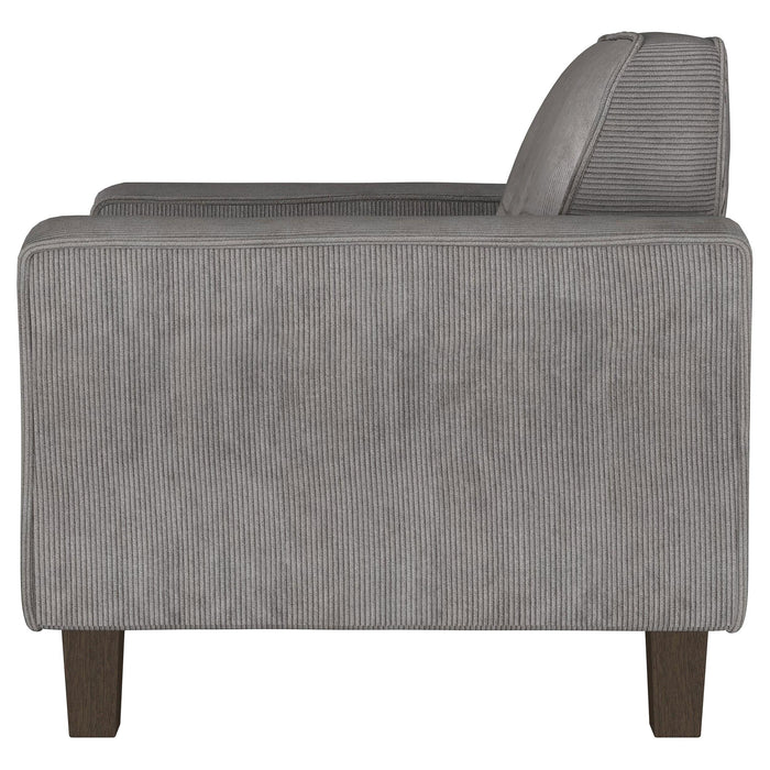 Deerhurst Upholstered Tufted Track Arm Accent Chair Charcoal - 509643