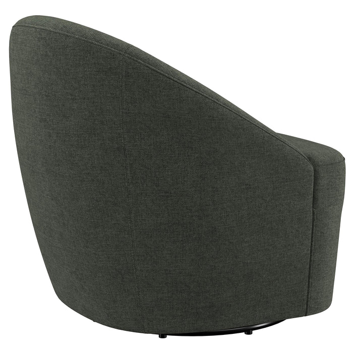 Leon Upholstered Accent Swivel Barrel Chair Hunter Green - 903075