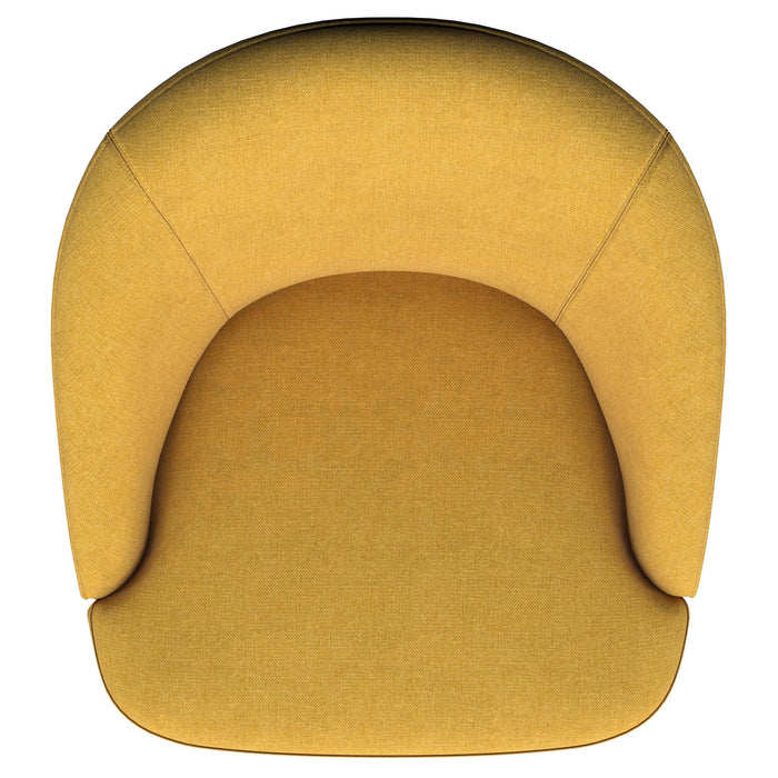 Leon Upholstered Accent Swivel Barrel Chair Mustard Yellow - 903076