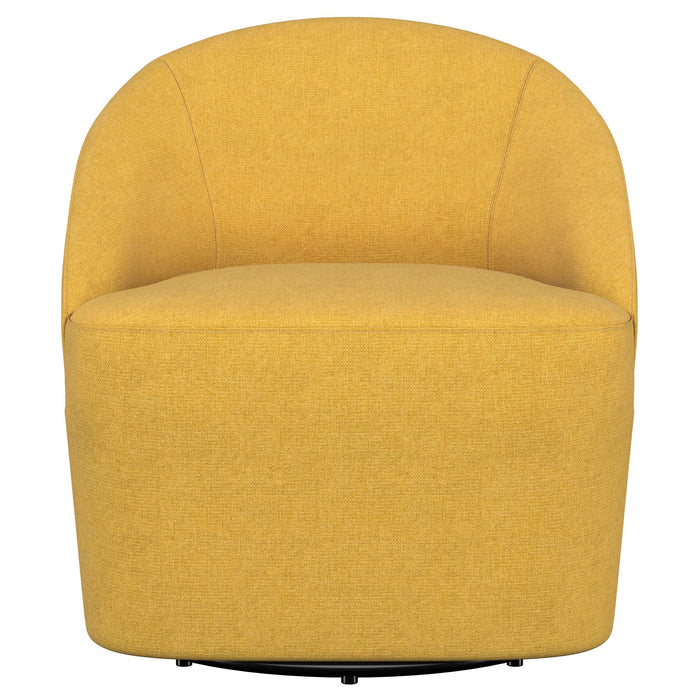 Leon Upholstered Accent Swivel Barrel Chair Mustard Yellow - 903076