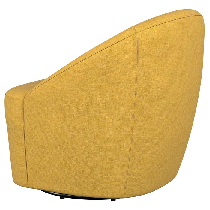 Leon Upholstered Accent Swivel Barrel Chair Mustard Yellow - 903076
