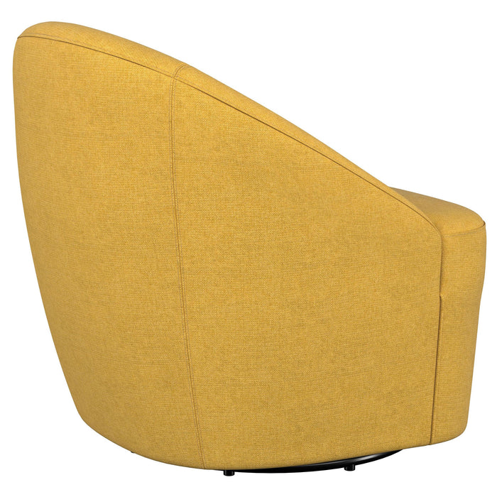 Leon Upholstered Accent Swivel Barrel Chair Mustard Yellow - 903076