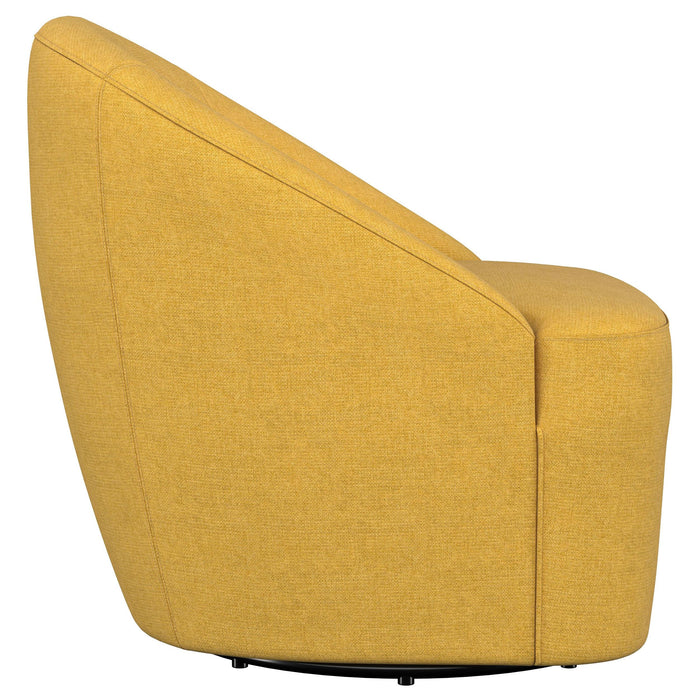 Leon Upholstered Accent Swivel Barrel Chair Mustard Yellow - 903076