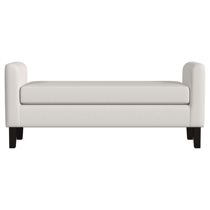 Rex Upholstered Accent Bench with Raised Arms Vanilla - 910260