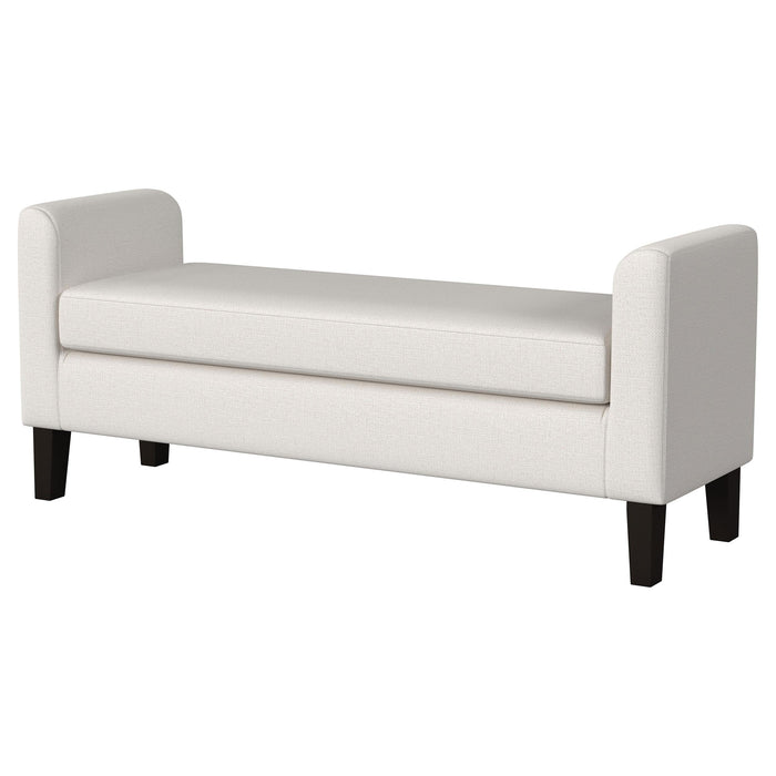 Rex Upholstered Accent Bench with Raised Arms Vanilla - 910260