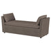 Robin Upholstered Accent Bench with Raised Arms and Pillows Brown - 910280