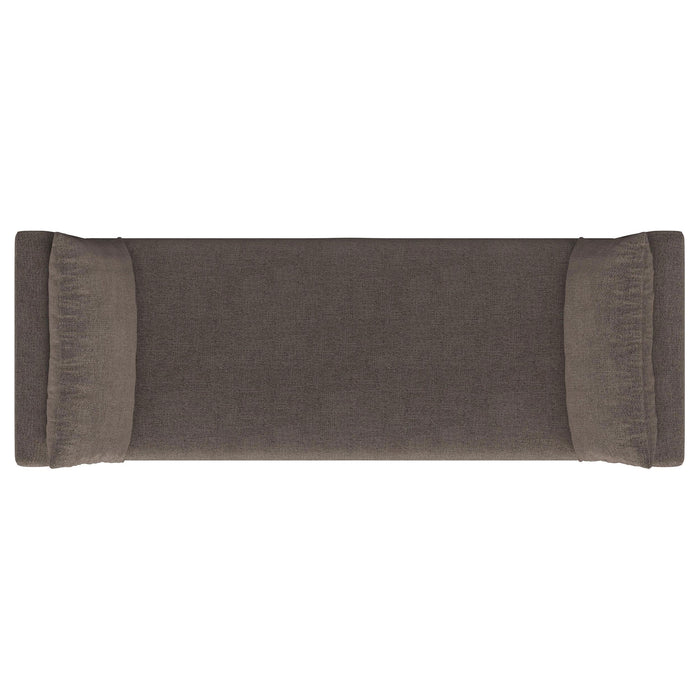 Robin Upholstered Accent Bench with Raised Arms and Pillows Brown - 910280