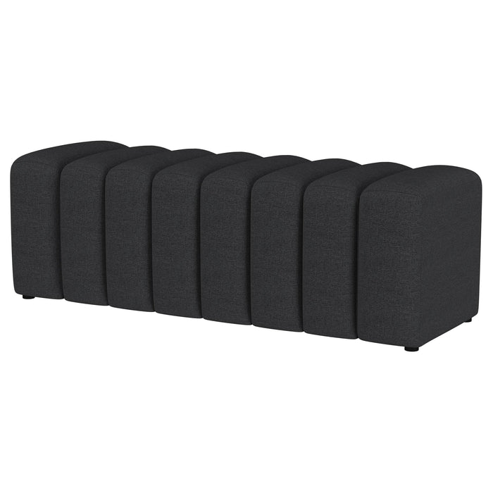 Summer Upholstered Channel Tufted Accent Bench Charcoal - 910294