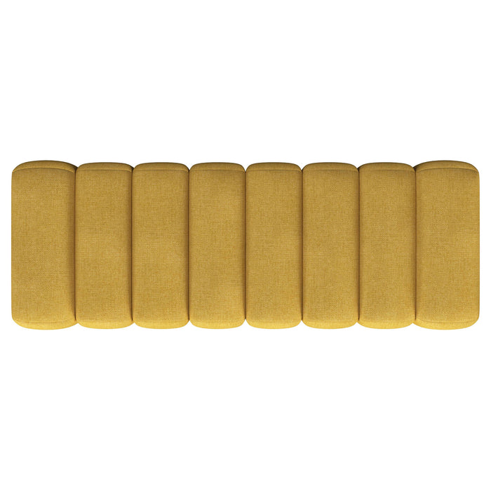 Summer Upholstered Channel Tufted Accent Bench Mustard Yellow - 910292