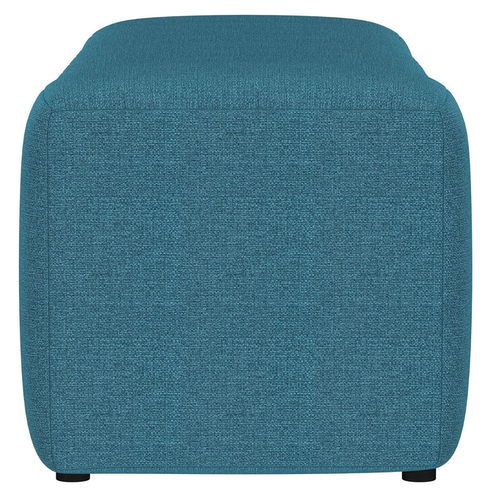 Summer Upholstered Channel Tufted Accent Bench Peacock Blue - 910293