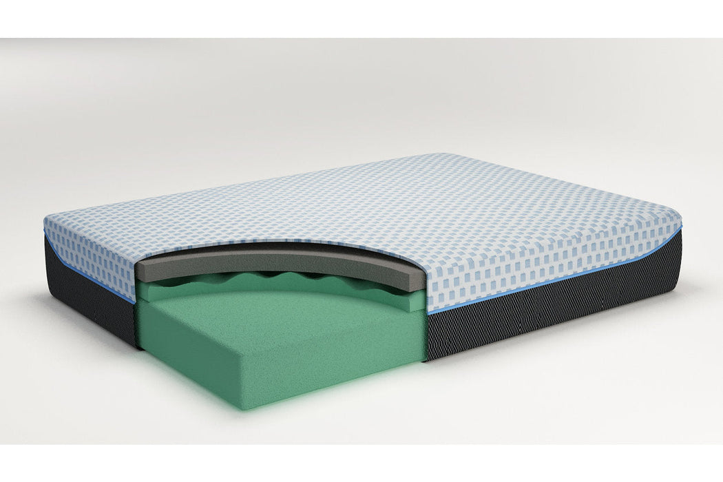 14 Inch Chime Elite White/Blue King Memory Foam Mattress in a Box - M71441 - Vega Furniture