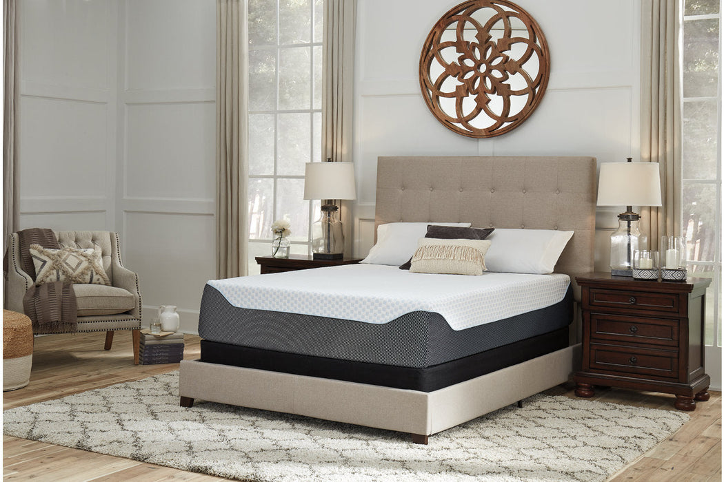 14 Inch Chime Elite White/Blue Queen Memory Foam Mattress in a Box - M71431 - Vega Furniture