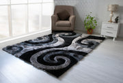 3D Shaggy Gray 5X7 Area Rug - 3D555-GRY-57 - Vega Furniture