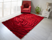 3D Shaggy Red 5X7 Area Rug - 3D999-RED-RED-57 - Vega Furniture