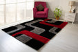 3D Shaggy Red/Black 5X7 Area Rug - 3D199-RED-BLC-57 - Vega Furniture