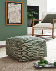 Abacy Green/Ivory Pouf - A1001053 - Vega Furniture