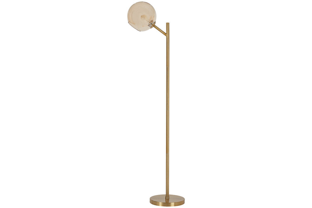 Abanson Amber/Gold Finish Floor Lamp - L206021 - Vega Furniture