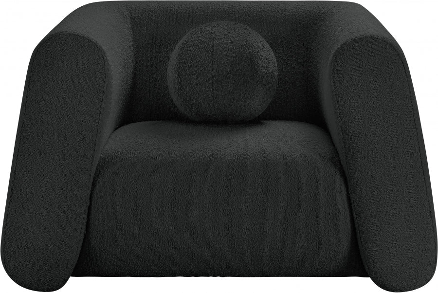 Abbington Boucle Fabric Chair Black - 113Black-C - Vega Furniture