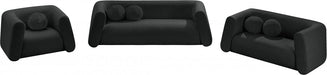 Abbington Boucle Fabric Loveseat Black - 113Black-L - Vega Furniture