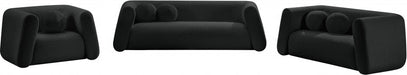 Abbington Boucle Fabric Loveseat Black - 113Black-L - Vega Furniture