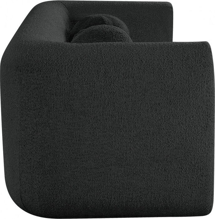 Abbington Boucle Fabric Loveseat Black - 113Black-L - Vega Furniture