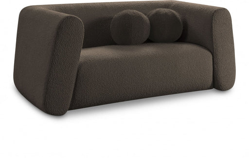 Abbington Boucle Fabric Loveseat Brown - 113Brown-L - Vega Furniture