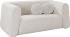 Abbington Boucle Fabric Loveseat Cream - 113Cream-L - Vega Furniture