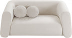 Abbington Boucle Fabric Loveseat Cream - 113Cream-L - Vega Furniture