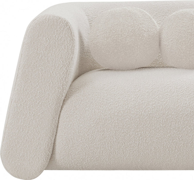 Abbington Boucle Fabric Loveseat Cream - 113Cream-L - Vega Furniture