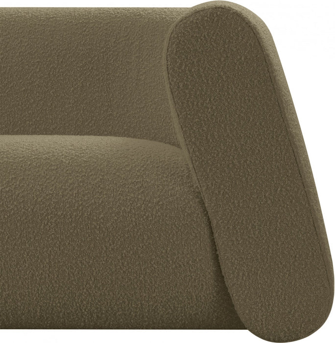 Abbington Boucle Fabric Loveseat Olive - 113Olive-L - Vega Furniture