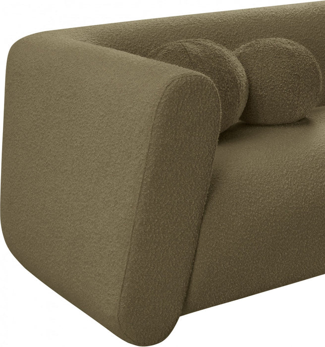 Abbington Boucle Fabric Loveseat Olive - 113Olive-L - Vega Furniture