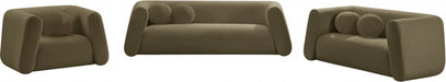 Abbington Boucle Fabric Loveseat Olive - 113Olive-L - Vega Furniture