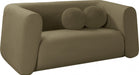 Abbington Boucle Fabric Loveseat Olive - 113Olive-L - Vega Furniture