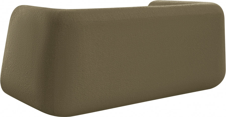 Abbington Boucle Fabric Loveseat Olive - 113Olive-L - Vega Furniture