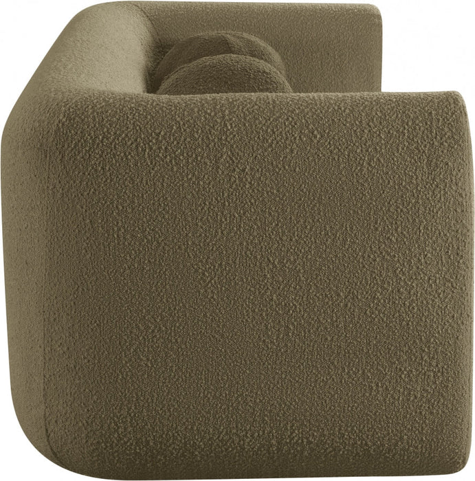 Abbington Boucle Fabric Loveseat Olive - 113Olive-L - Vega Furniture