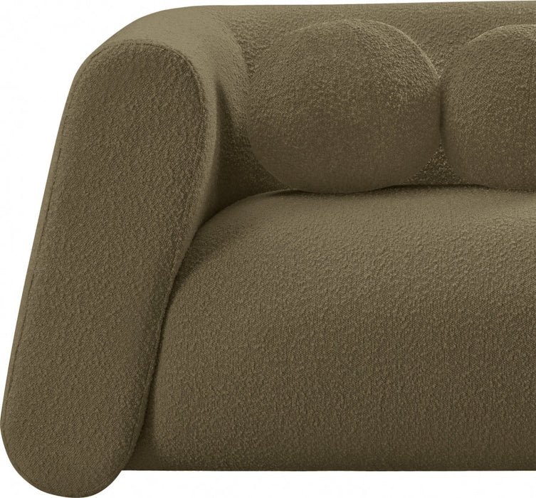 Abbington Boucle Fabric Loveseat Olive - 113Olive-L - Vega Furniture