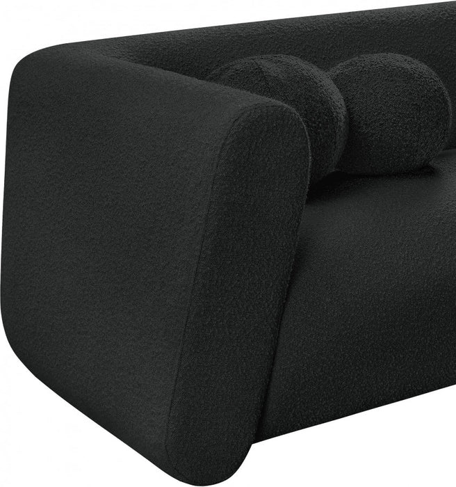 Abbington Boucle Fabric Sofa Black - 113Black-S - Vega Furniture