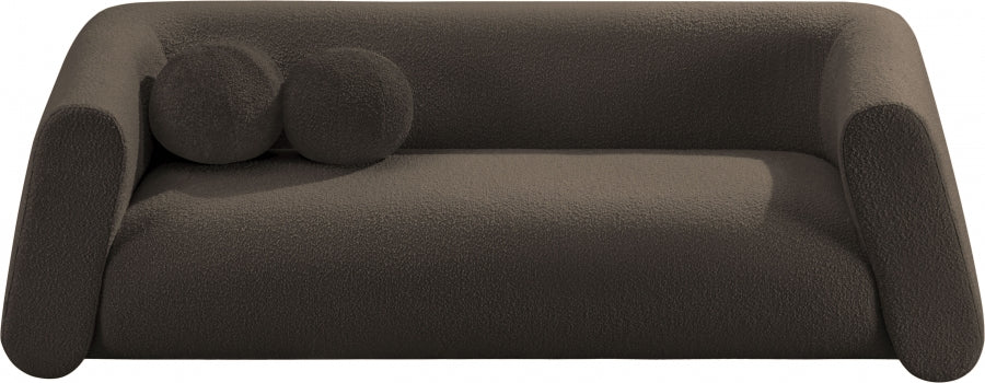 Abbington Boucle Fabric Sofa Brown - 113Brown-S - Vega Furniture