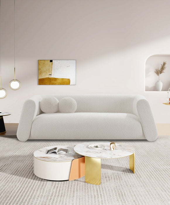 Abbington Boucle Fabric Sofa Cream - 113Cream-S - Vega Furniture