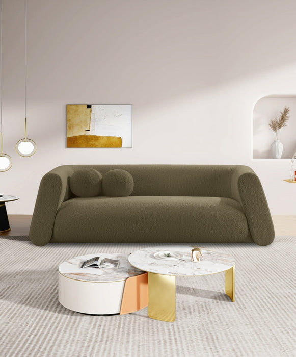 Abbington Boucle Fabric Sofa Olive - 113Olive-S - Vega Furniture