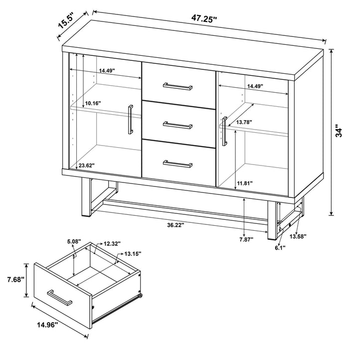 Abelardo Weathered Oak/Cement 3-Drawer Accent Cabinet - 953565 - Vega Furniture