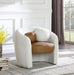 Acadia Cognac Boucle Fabric and Faux Leather Accent Chair - 546Cognac - Vega Furniture