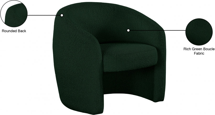 Acadia Green Boucle Fabric Accent Chair - 543Green - Vega Furniture