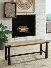 Acerman Black/Natural Accent Bench - A3000684 - Vega Furniture