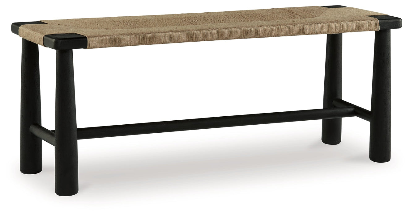 Acerman Black/Natural Accent Bench - A3000684 - Vega Furniture