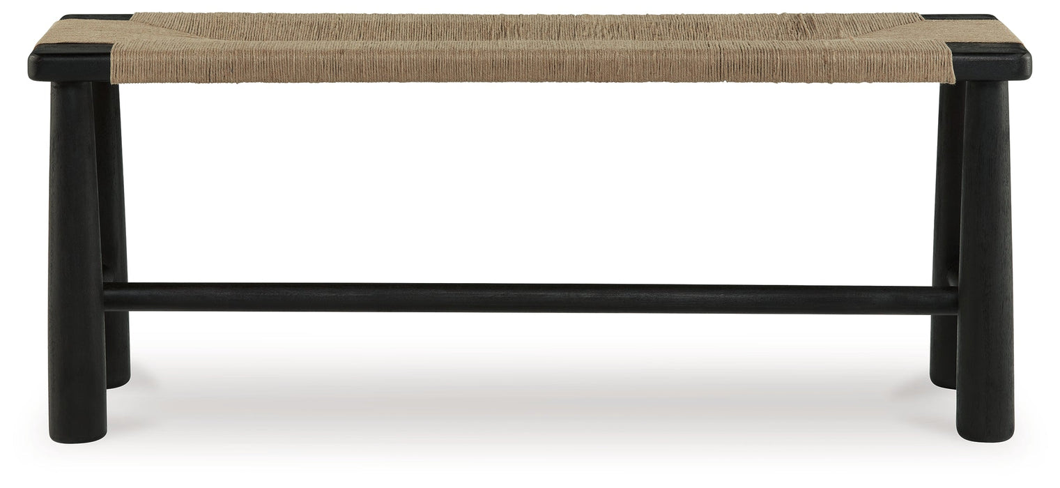 Acerman Black/Natural Accent Bench - A3000684 - Vega Furniture