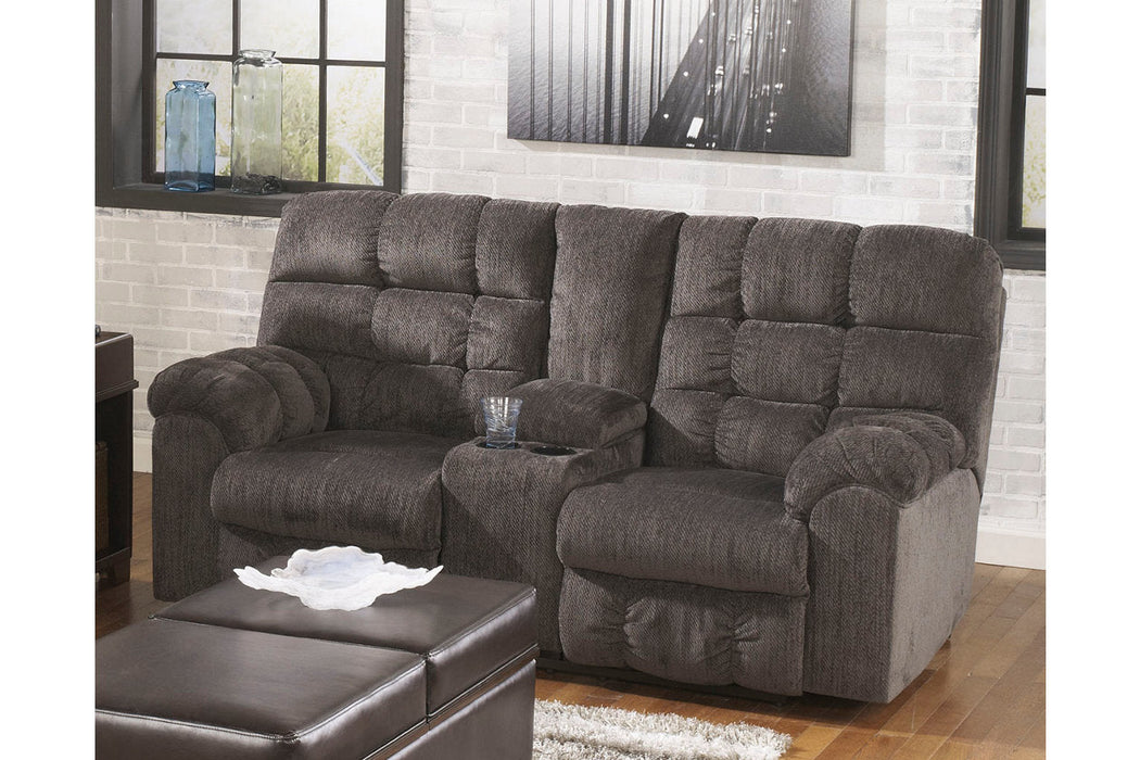 Acieona Slate Reclining Loveseat with Console - 5830094 - Vega Furniture